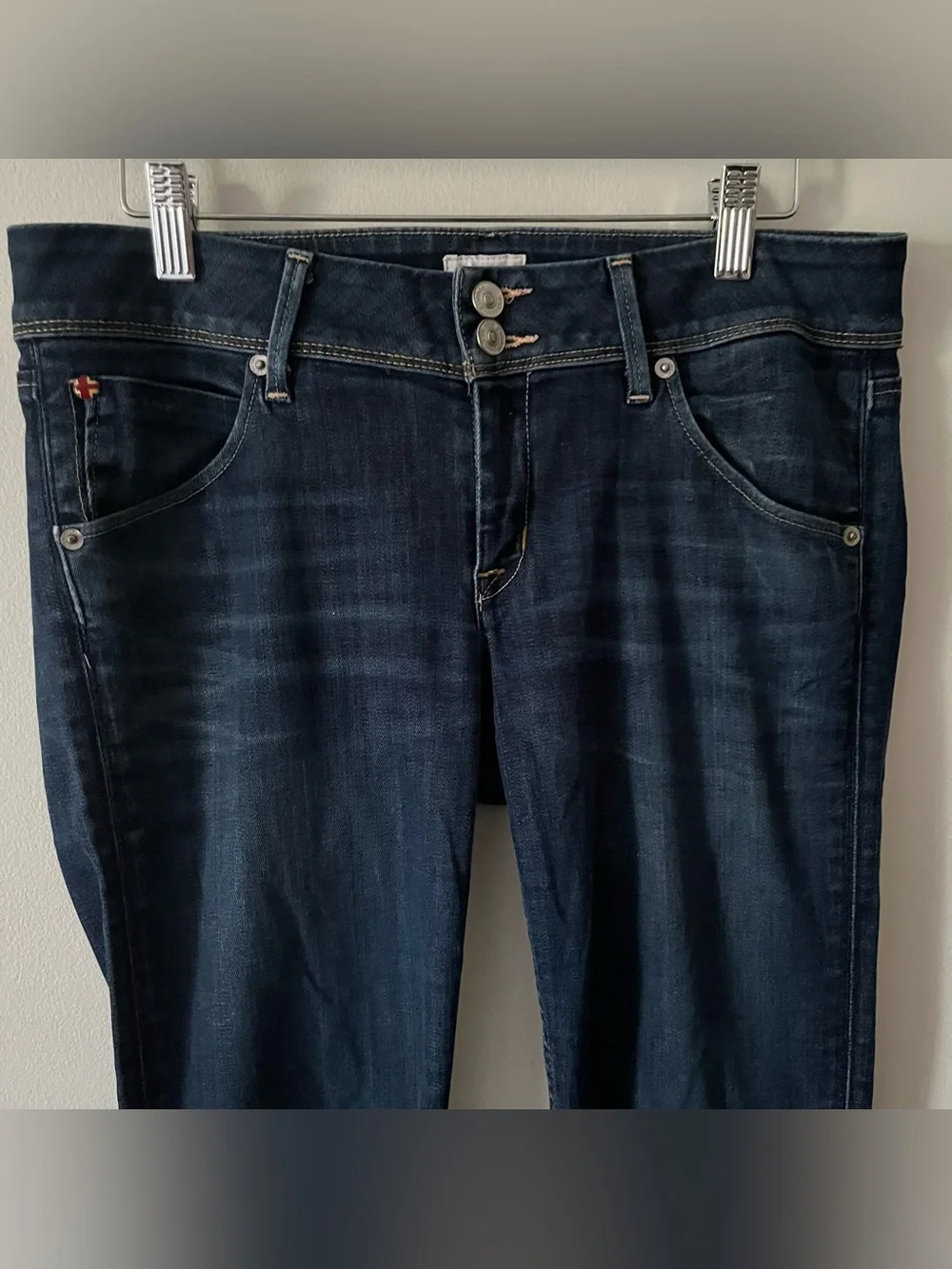 Classic Hudson Women's Collin Flap Pocket Dark Faded Wash Jeans 29 x 31